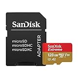 SanDisk Extreme 128 GB microSDXC Memory Card + SD Adapter with A2 App Performance + Rescue Pro...