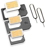 Nano Sim und Micro Sim Adapter KOMPLETT-SET (5er-SET) mit 2x Simnadel Eject Pin, Adapter sind zur...